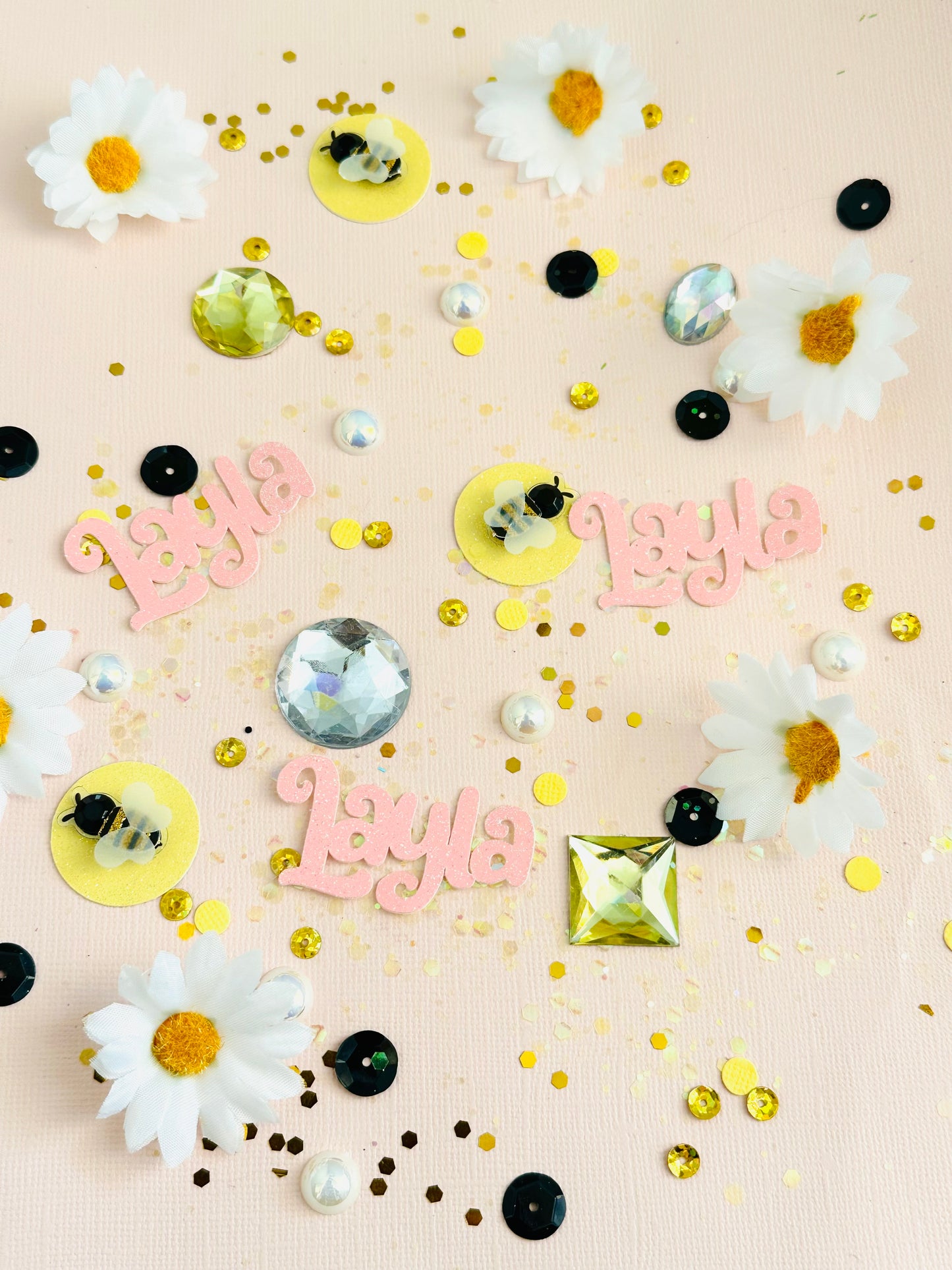 Daisy Bumble Bee Party Table Confetti *Personalized*