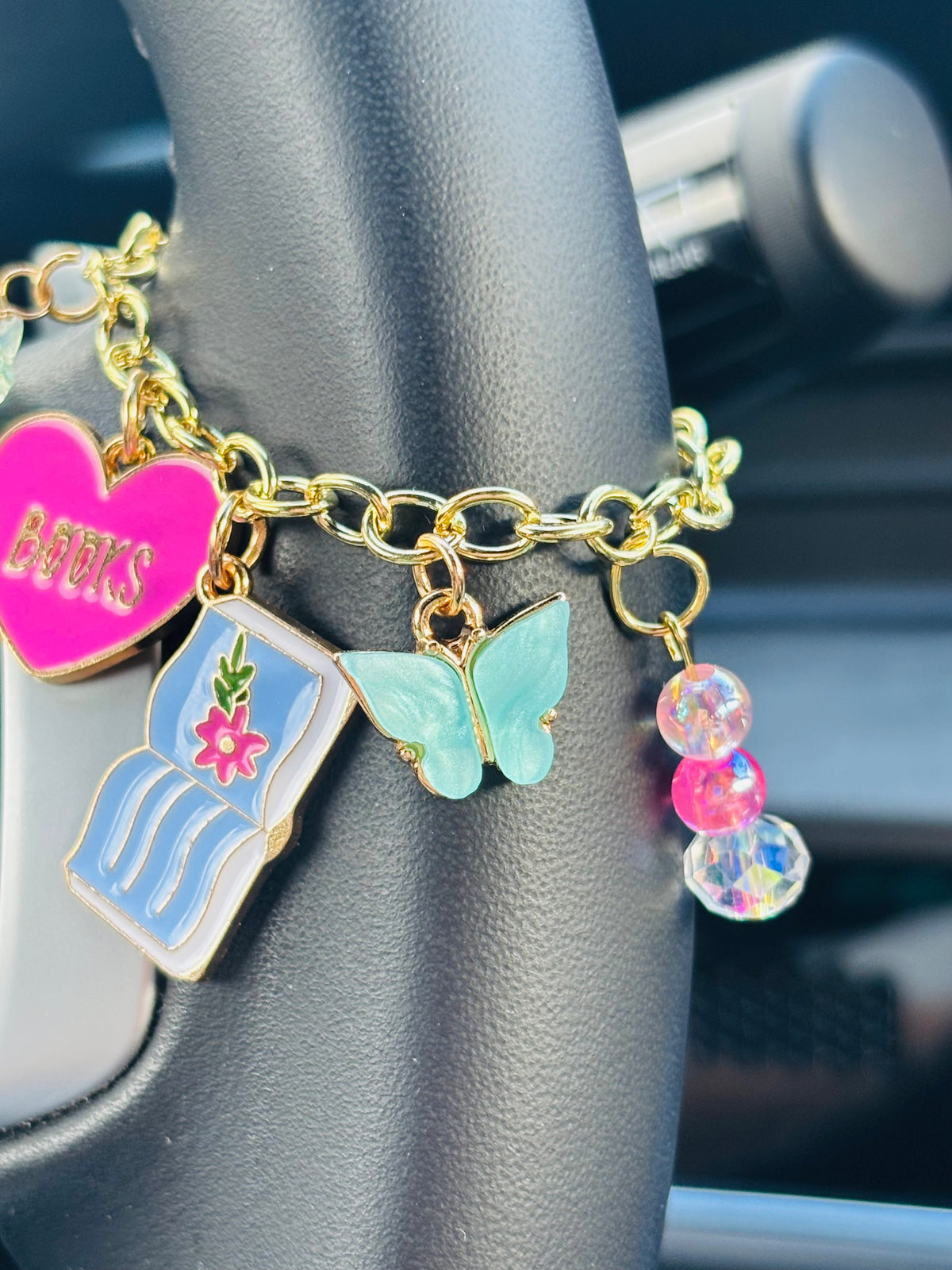 Books & Butterflies Car Charm