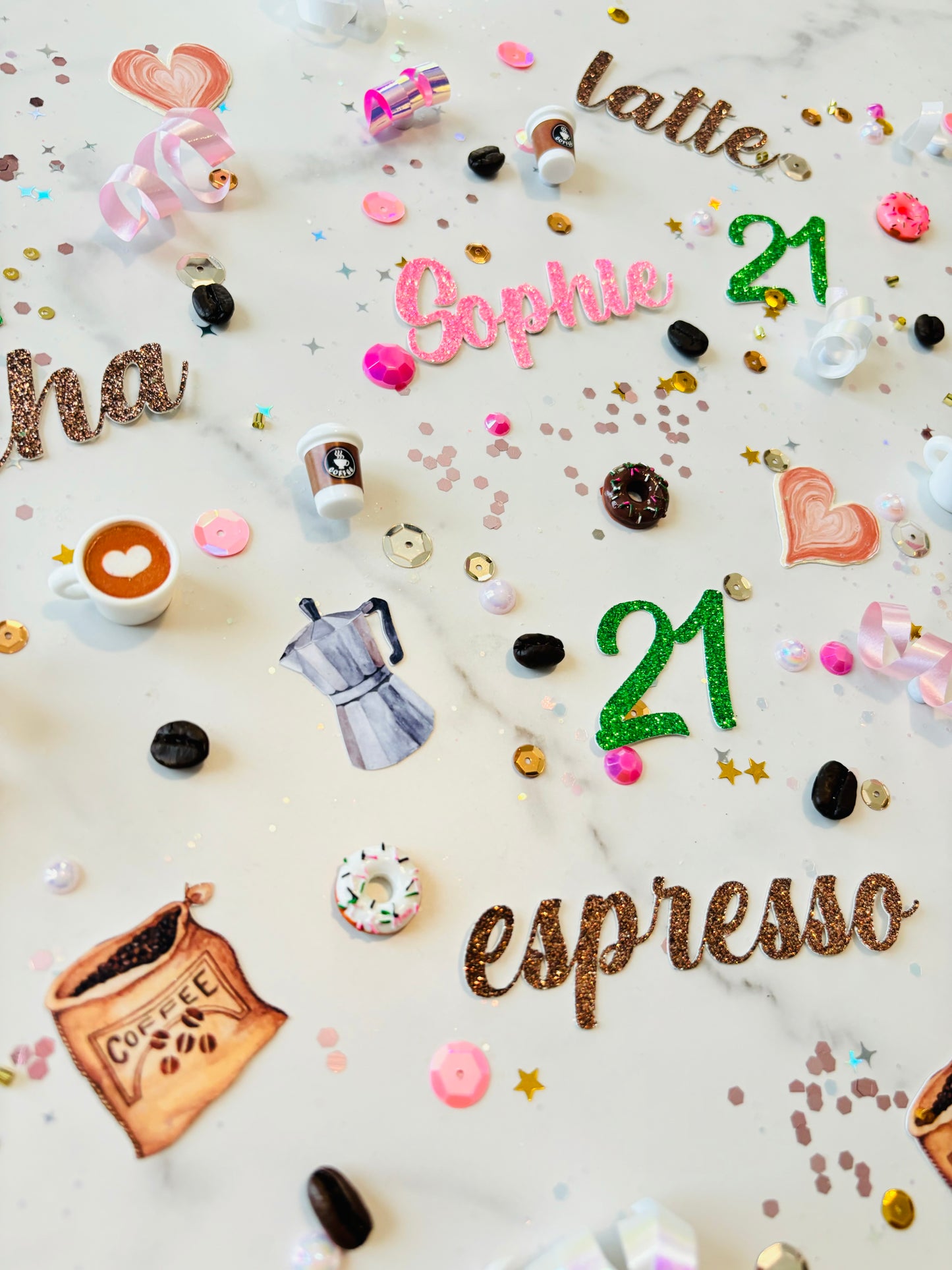 Espresso Coffee Party Table Confetti *Personalized*