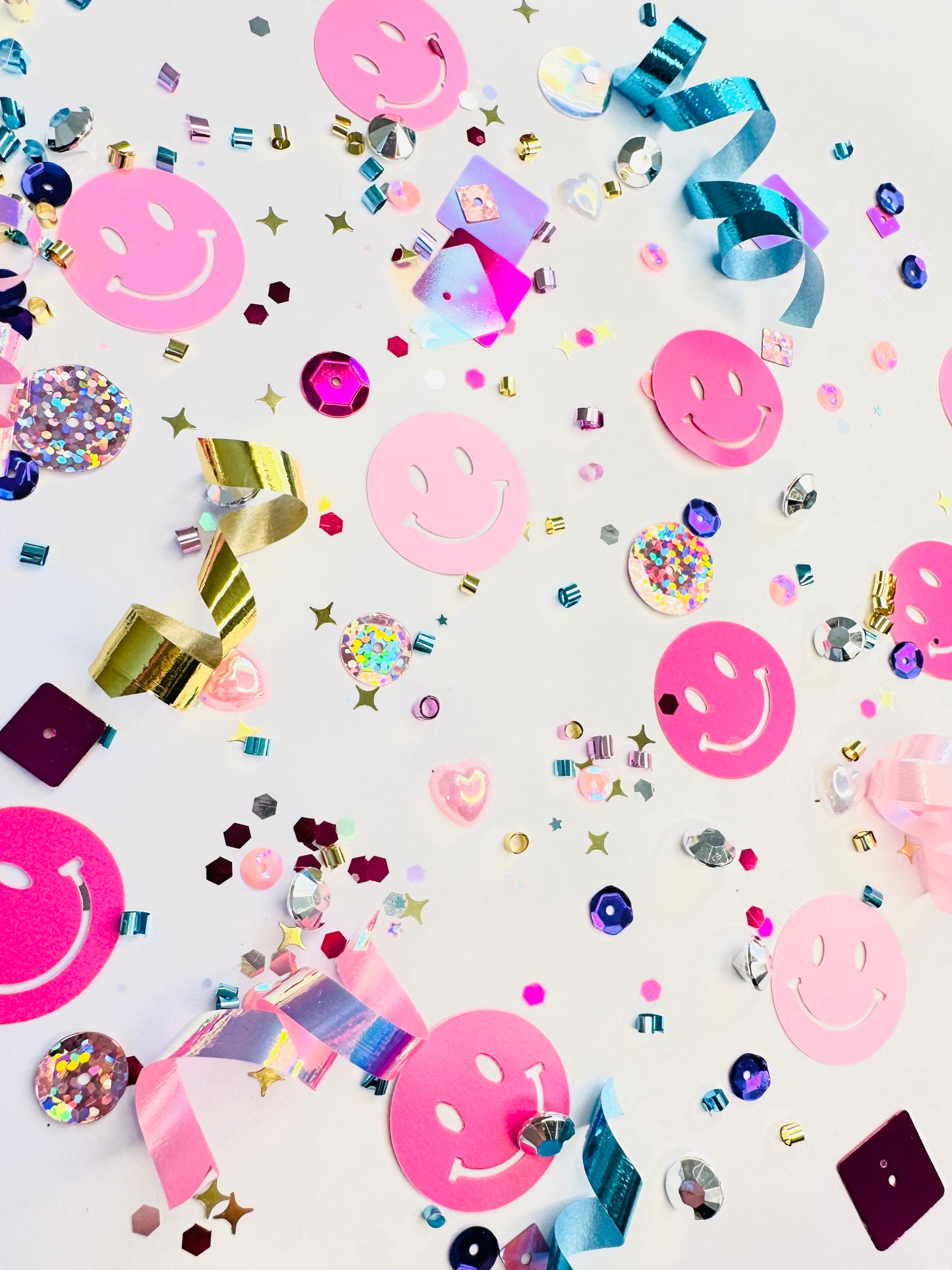 Pink Happy Smiley Confetti