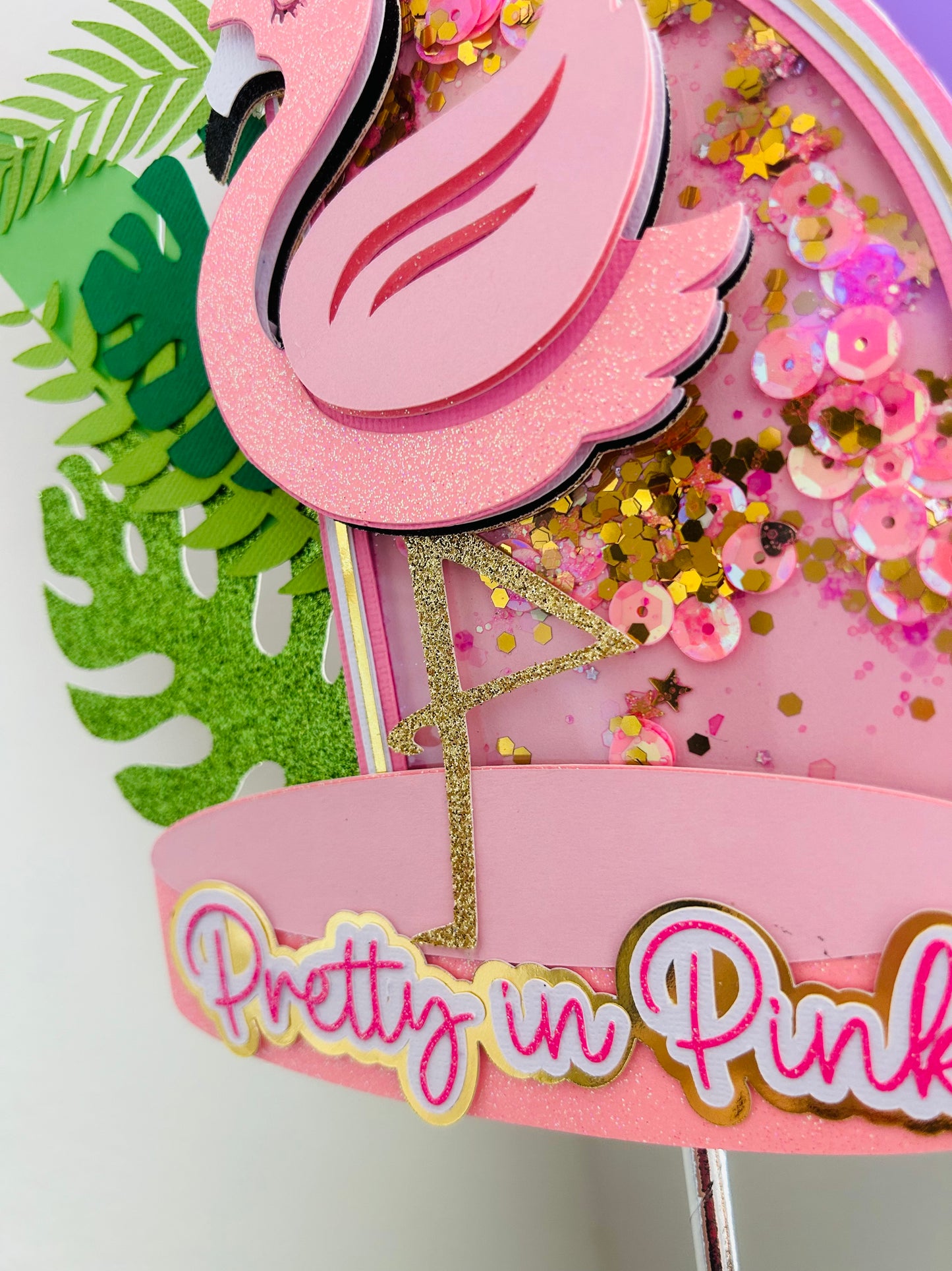 Flamingo Shaker Cake Topper