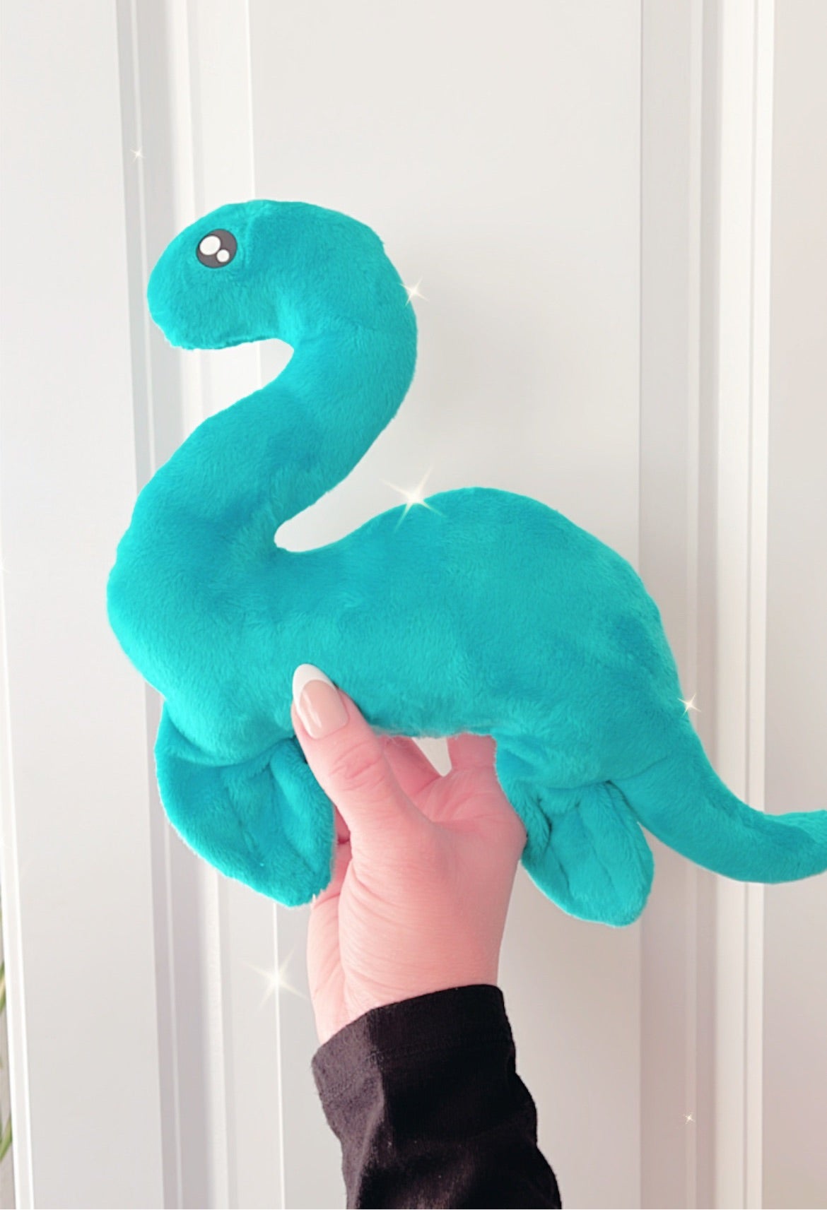 Lil' Nessie Loch Ness Monster Handmade Plushie Peachy Cheek Boutique Lil' Nessie Loch Ness Monster Handmade Plushie Peachy Cheek Boutique