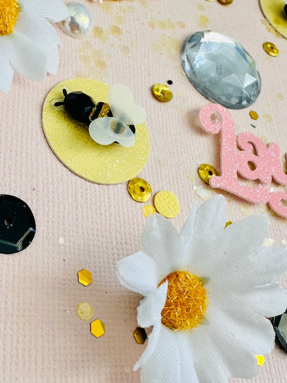 Personalized Daisy Bumble Bee Party Table Confetti