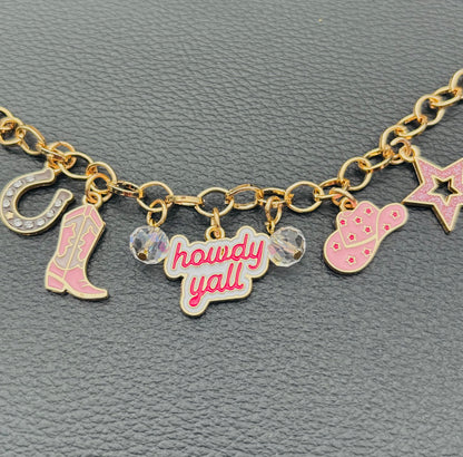 Pink Dolly Cowgirl Car Charm