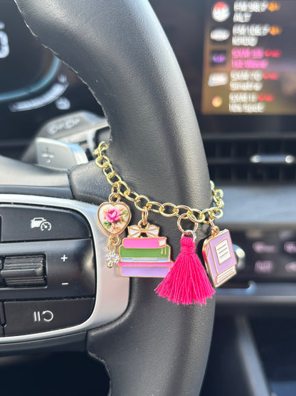 Book Lover Car Charm
