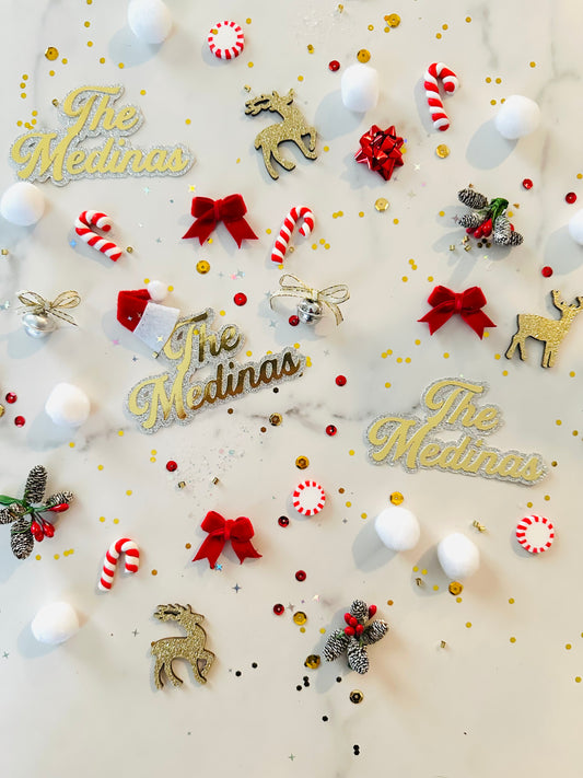 Classic Christmas Family Name Table Confetti *Personalized*