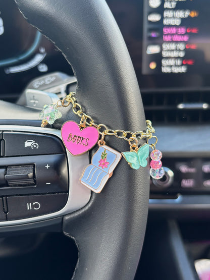 Books & Butterflies Car Charm