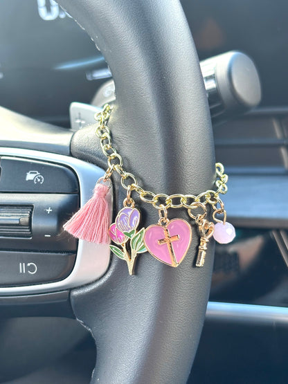 Jesus’ Love Car Charm (Pink Mauve)