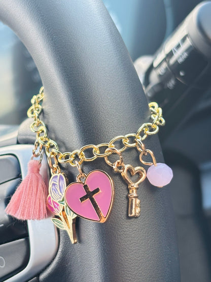 Jesus’ Love Car Charm (Pink Mauve)