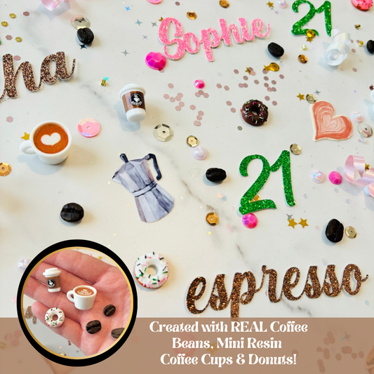 Espresso Coffee Party Table Confetti *Personalized*