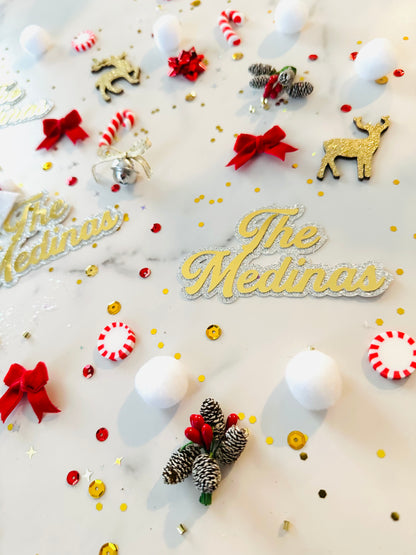 Classic Christmas Family Name Table Confetti *Personalized*