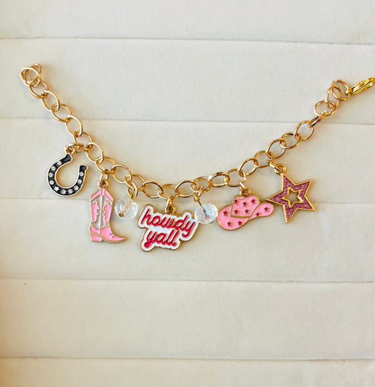 Pink Dolly Cowgirl Car Charm
