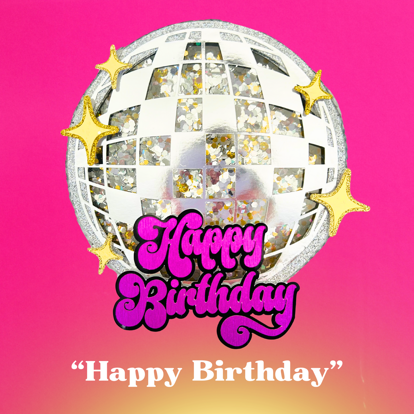 Light Up Disco Ball Shaker Cake Topper - Dancing Queen