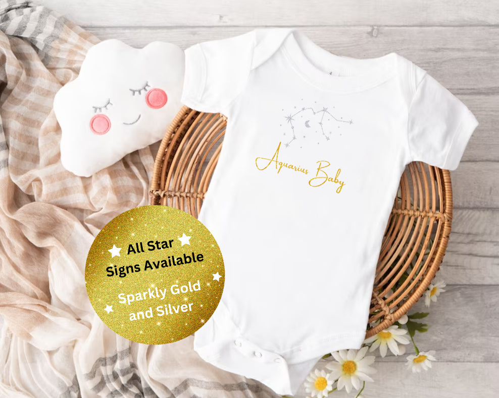 Birth Month Baby Star Sign Onesie
