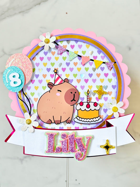 Capybara Birthday Cake Topper