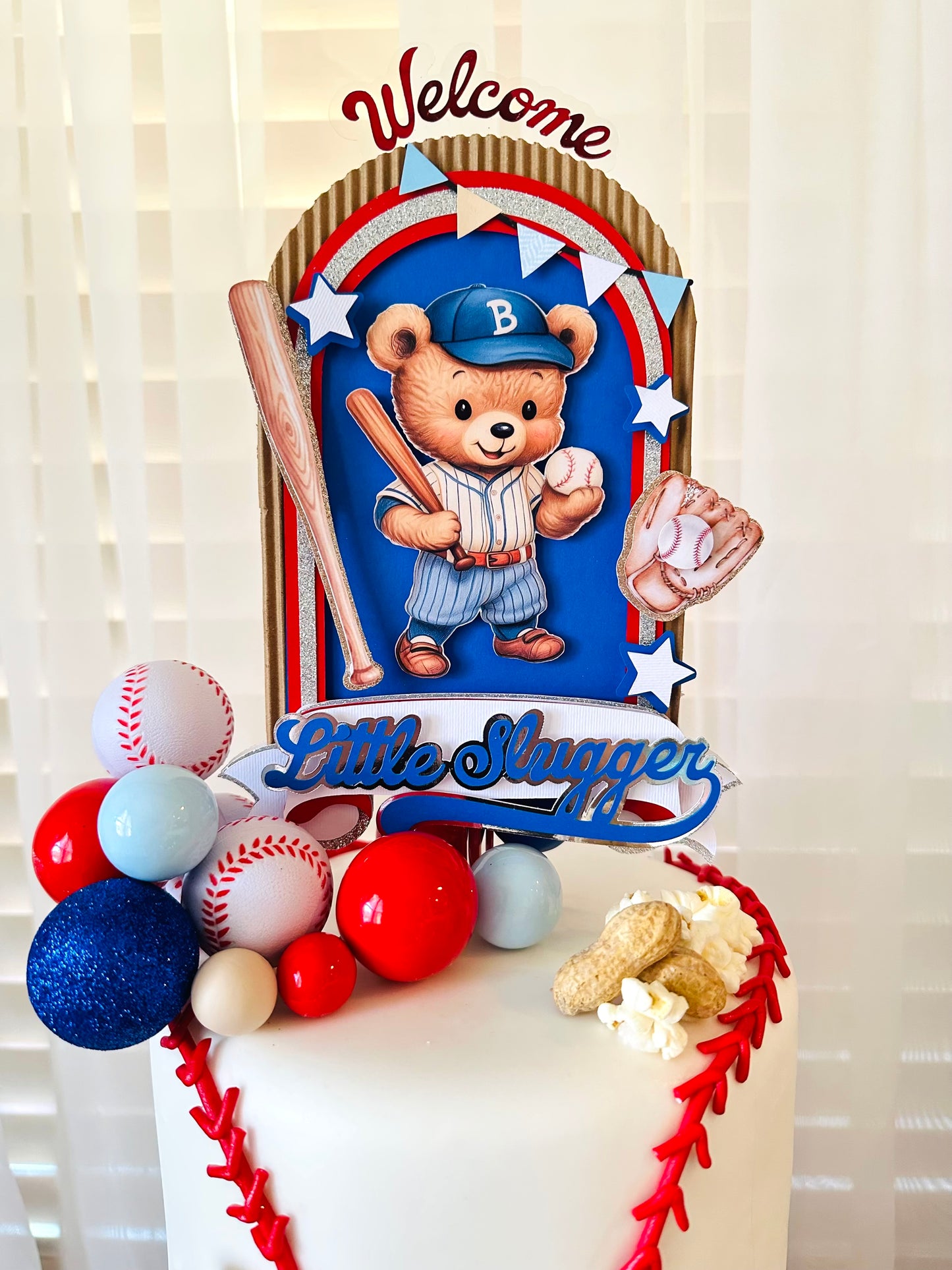 Little Slugger Baby Shower Cake Topper