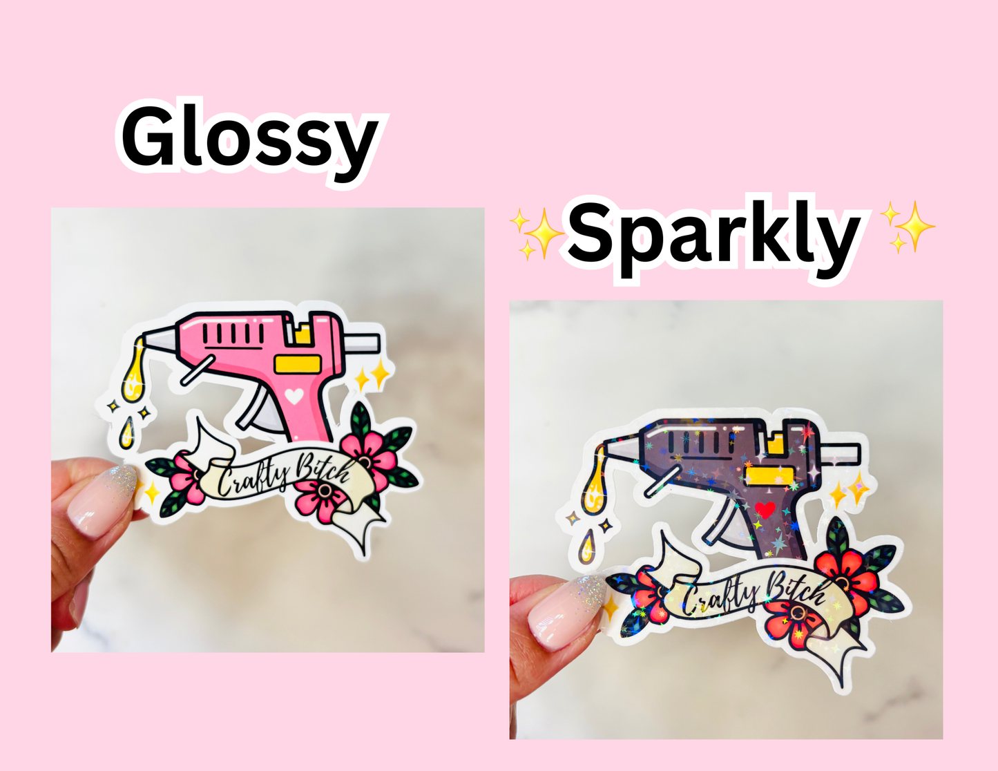 Crafty Bitch Glue Gun Sticker *Black*