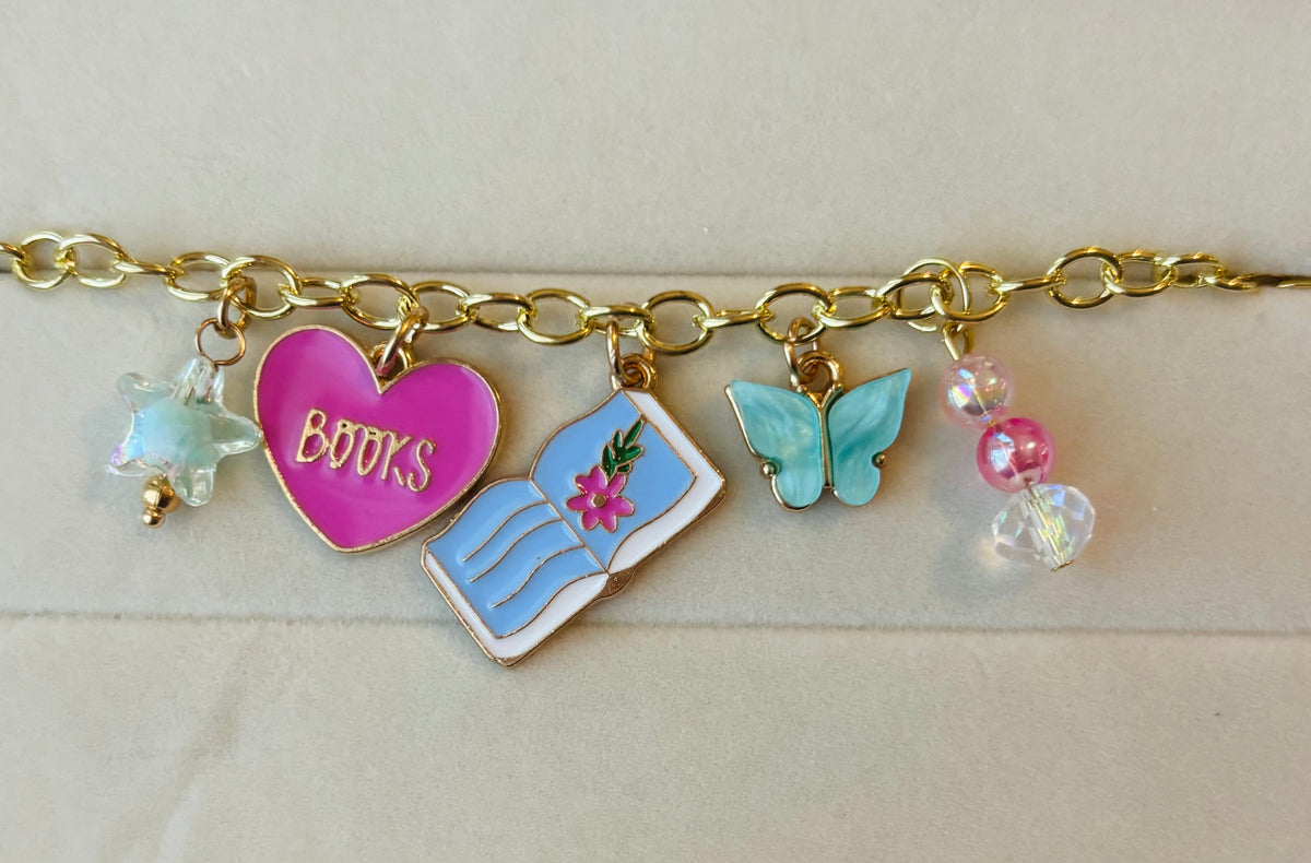 Books & Butterflies Car Charm