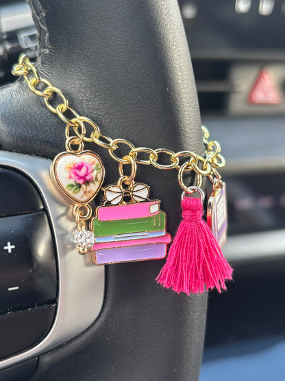 Book Lover Car Charm