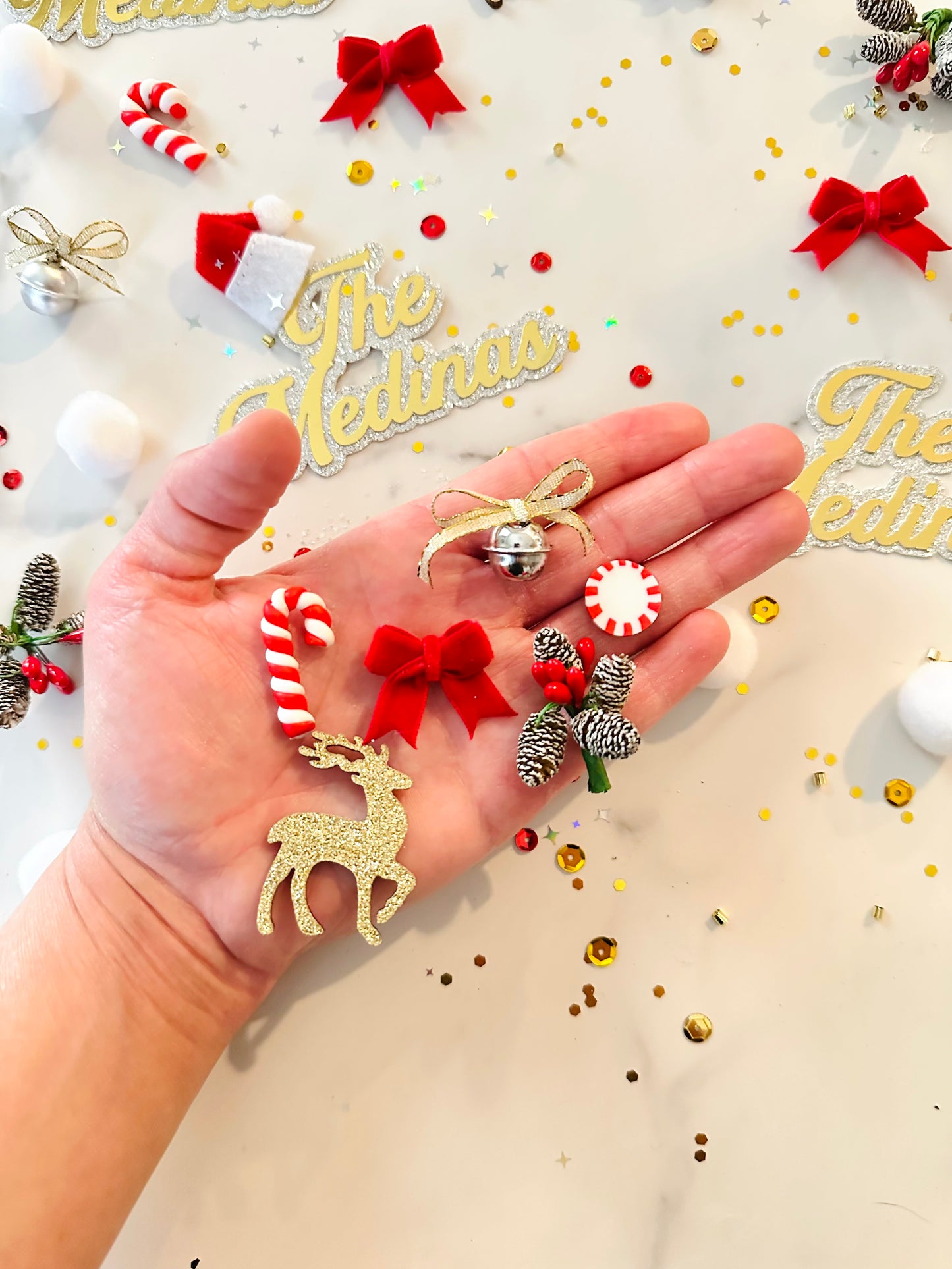 Classic Christmas Family Name Table Confetti *Personalized*