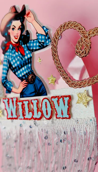 Vintage Cowgirl Cake Topper
