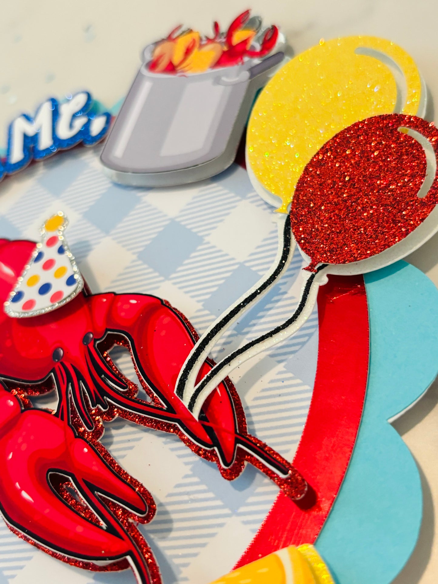 Pinch Me! Crawfish Boil 1st Birthday Cake Topper