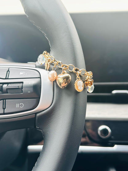 Elegant Gold Heart Car Charm