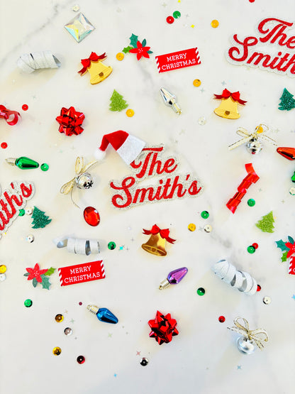 Colorful Christmas Family Name Table Confetti *Personalized*