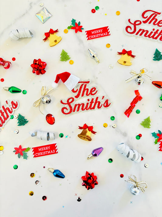 Colorful Christmas Family Name Table Confetti *Personalized*