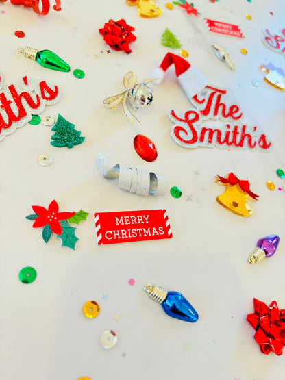 Colorful Christmas Family Name Table Confetti *Personalized*