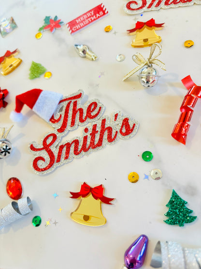 Colorful Christmas Family Name Table Confetti *Personalized*