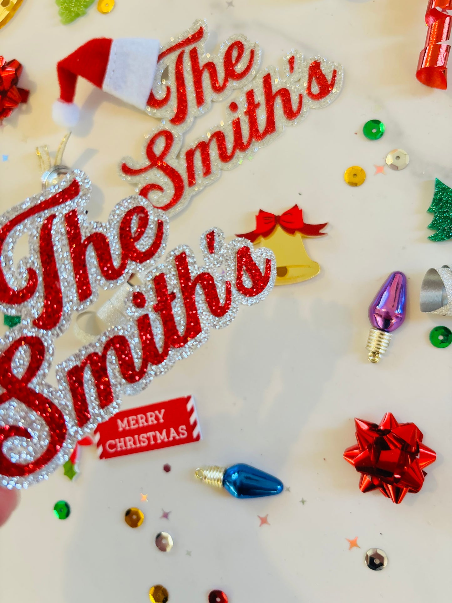 Colorful Christmas Family Name Table Confetti *Personalized*