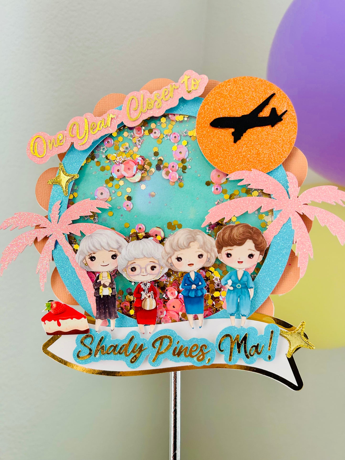 Golden Cake Topper