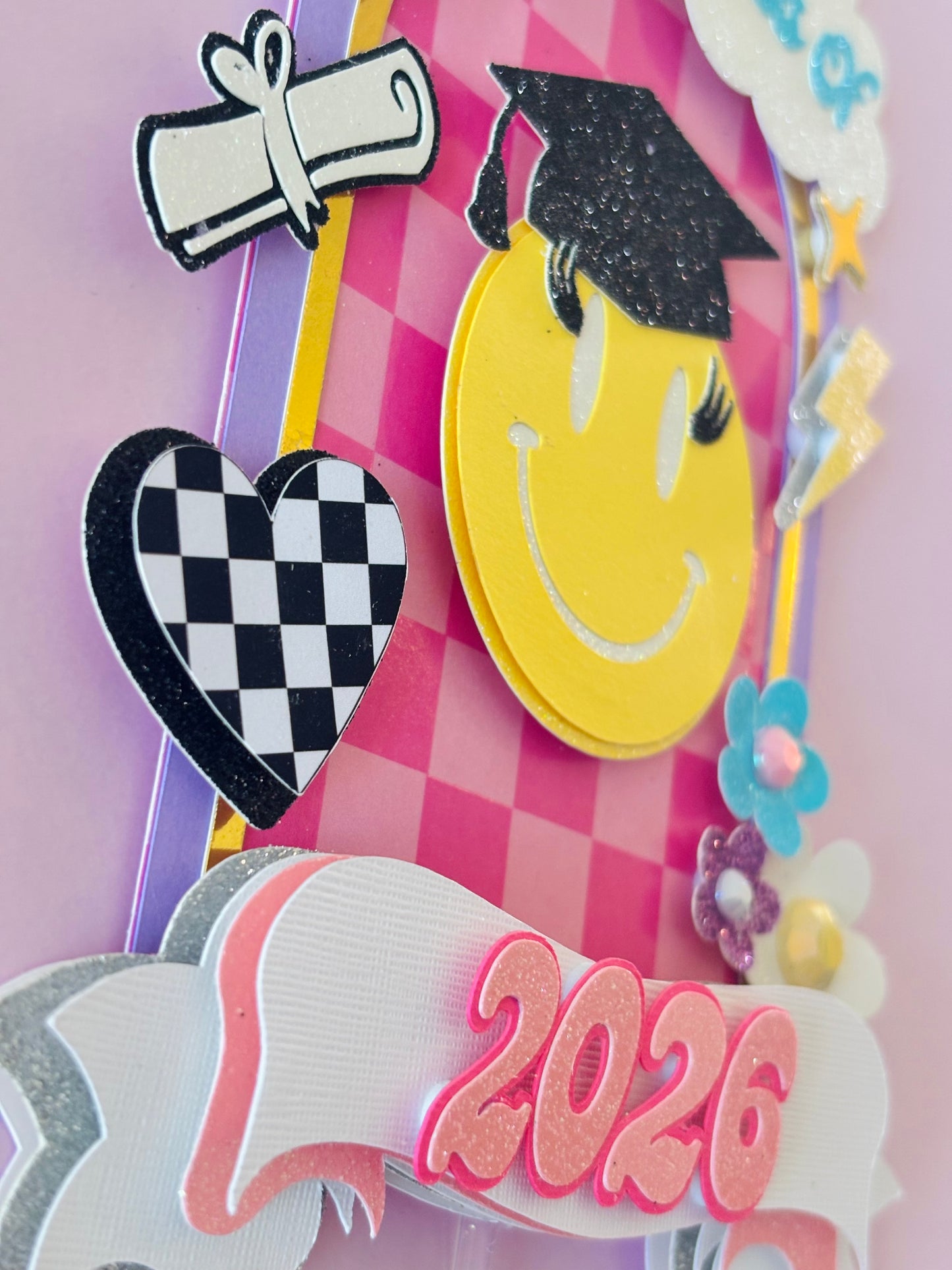 Smiley Graduation 2026 Cake Topper