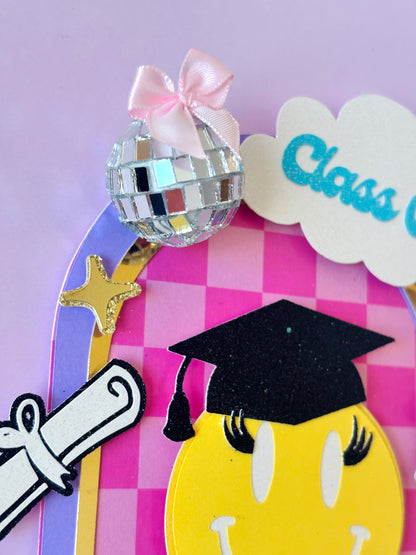 Smiley Graduation 2026 Cake Topper