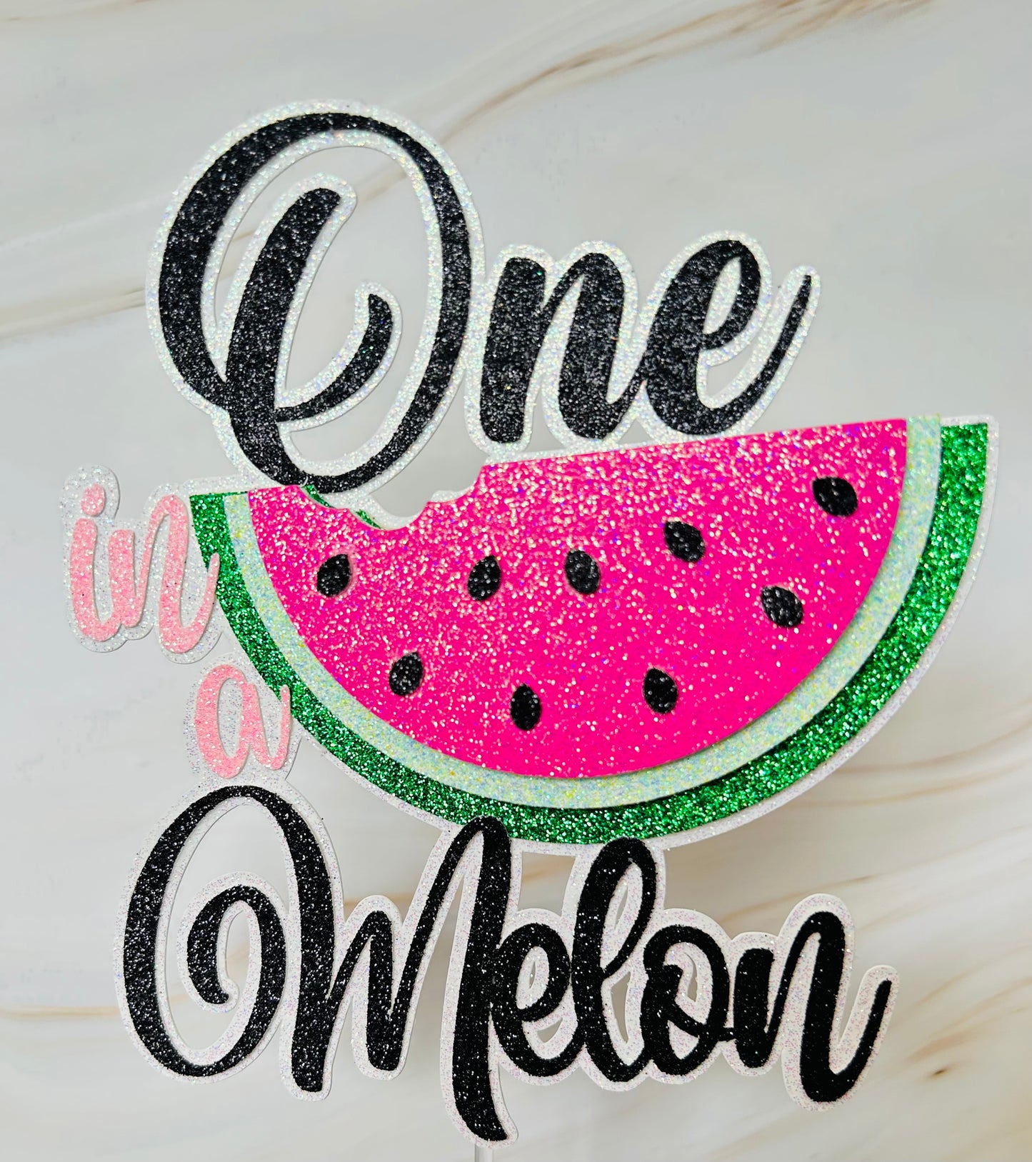 One in a Melon - Watermelon Cake Topper