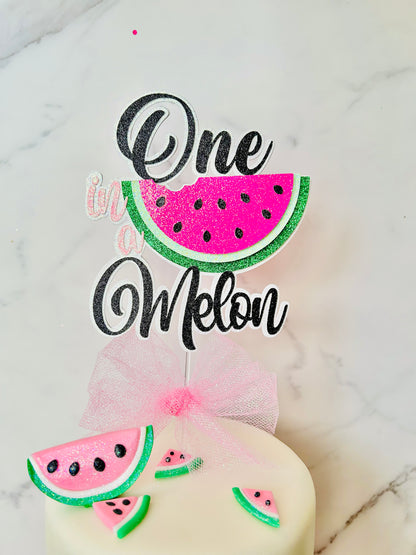 One in a Melon - Watermelon Cake Topper