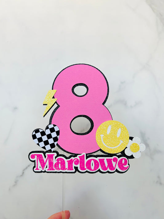 Happy Smiley Cake Topper *Personalized*