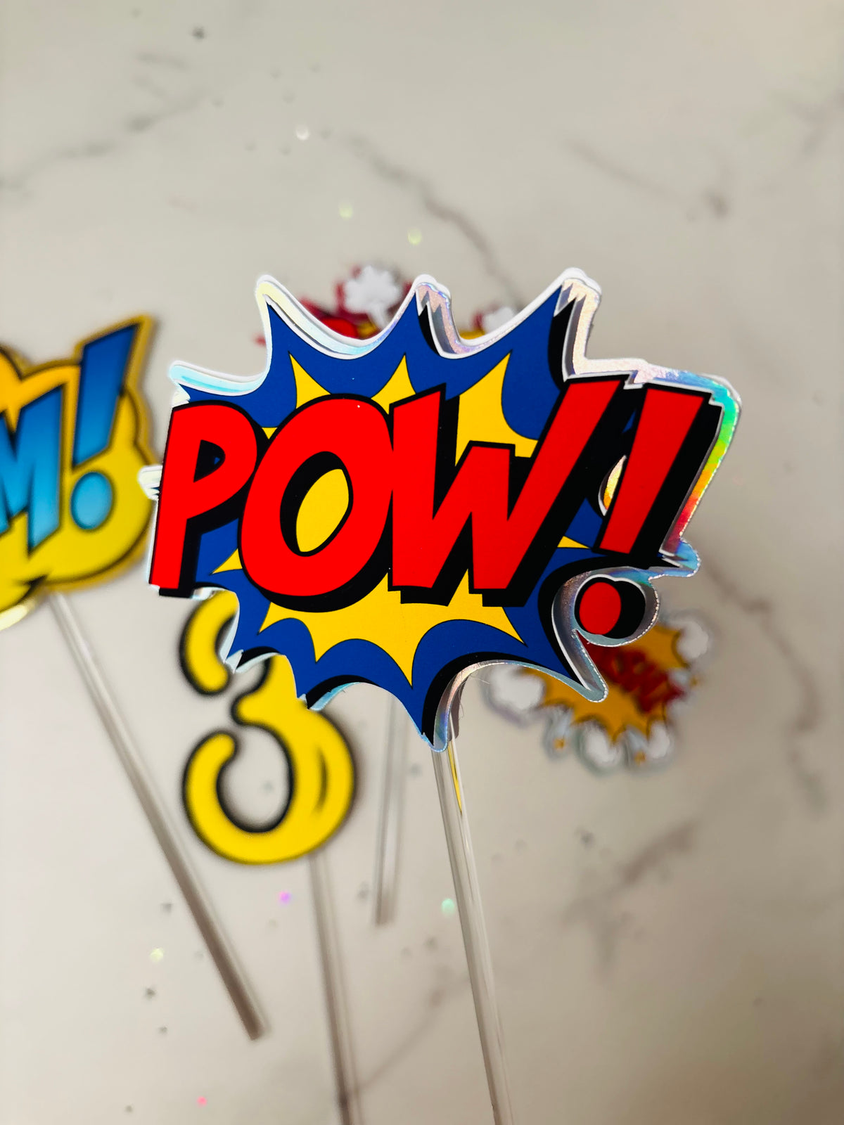 Comic Book Super Hero Cake Toppers