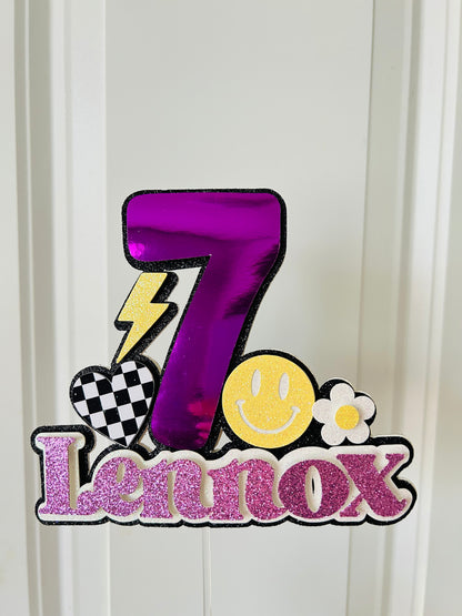 Happy Smiley Cake Topper *Personalized*