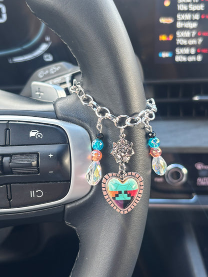 Wild Native Heart Car Charm