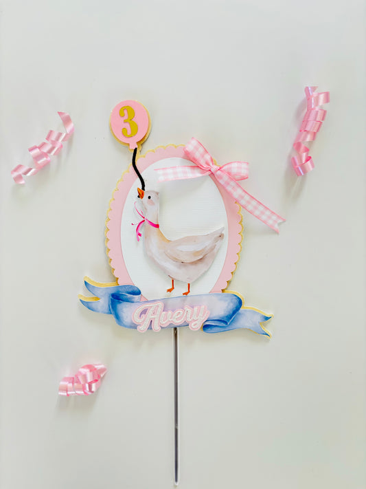 Silly Little Goose Cake Topper (Girl)