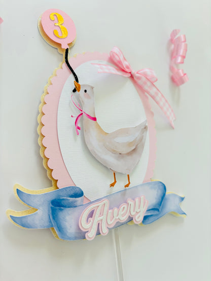 Silly Little Goose Cake Topper (Girl)