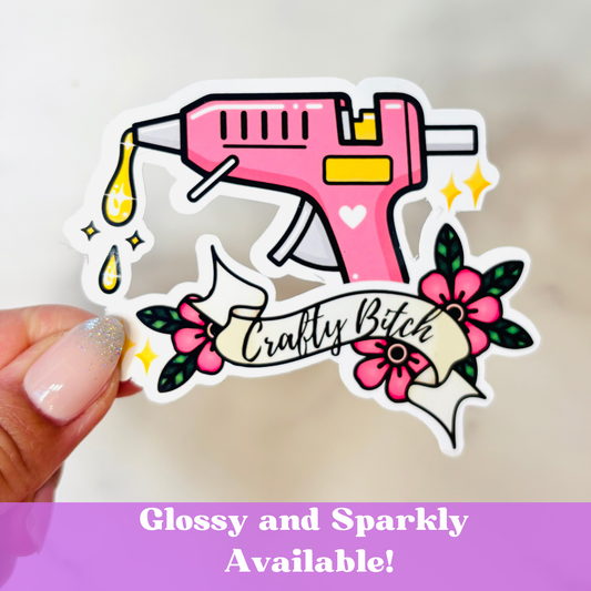 Crafty Bitch Glue Gun Sticker *Pink*