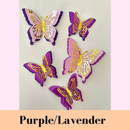 Lavender Handmade 3D Butterfly Cake Charms/Cupcake Toppers