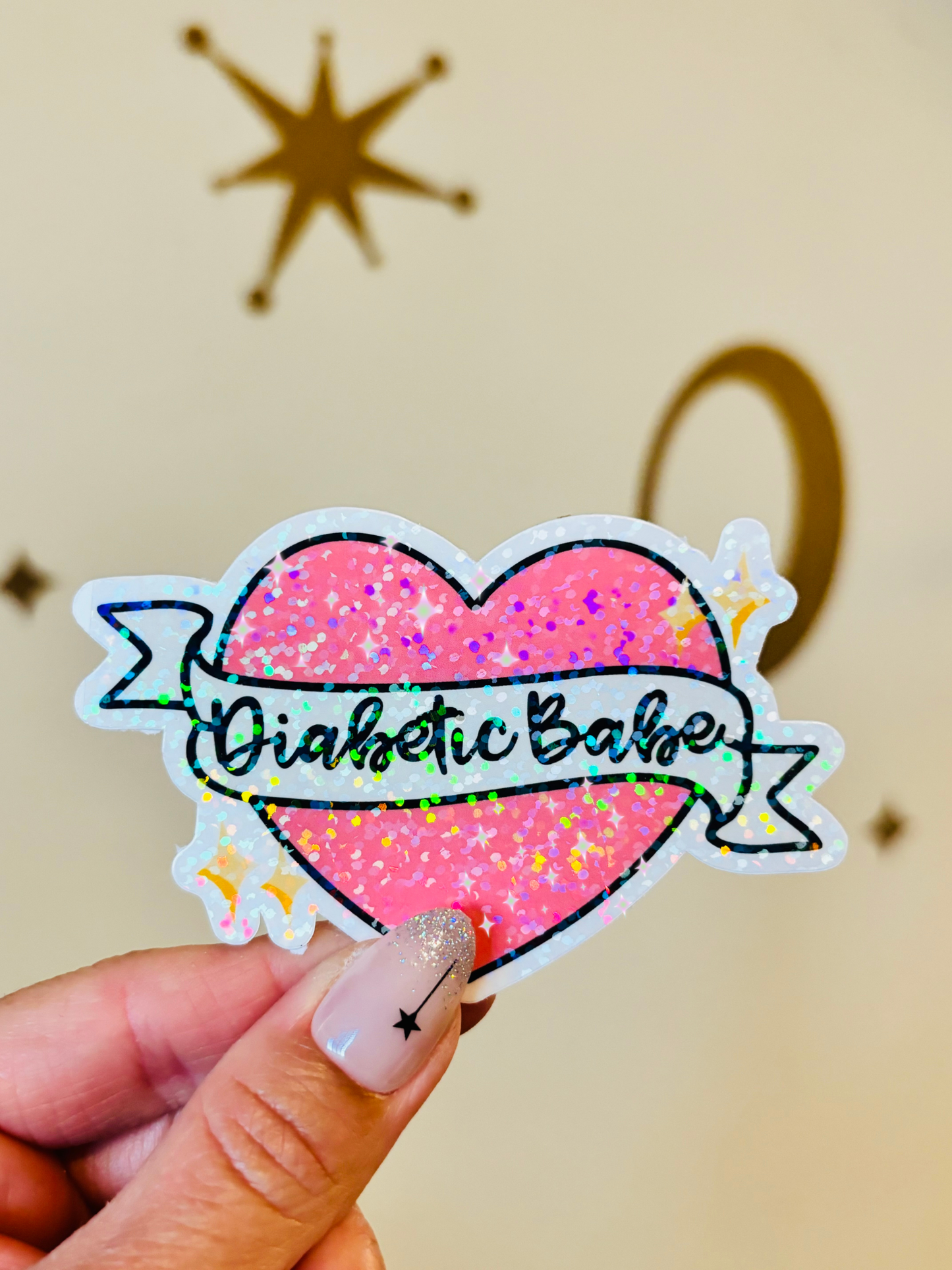 Diabetic Babe Sticker *Sparkly*