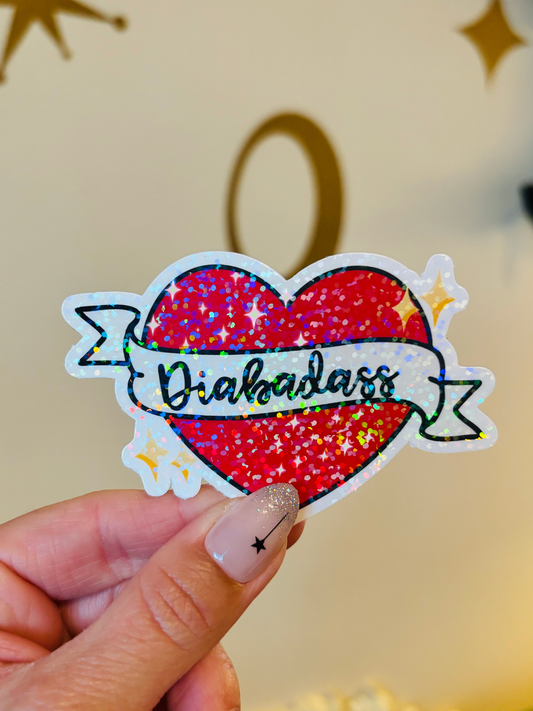 Diabadass Diabetic Sticker *Sparkly*