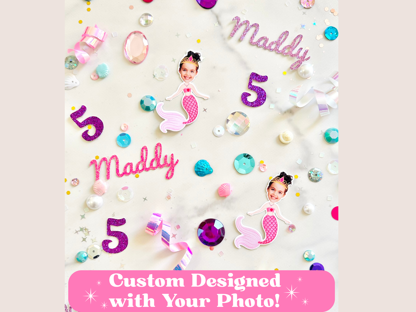 Custom Mermaid Photo Confetti