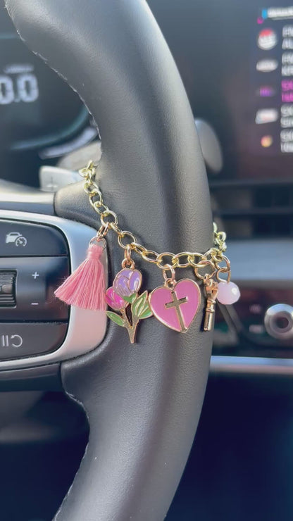 Jesus’ Love Car Charm (Pink Mauve)