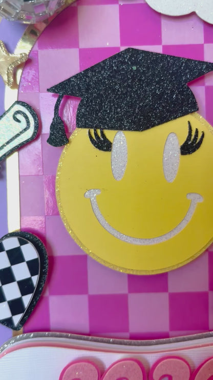 Smiley Graduation 2026 Cake Topper